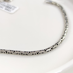 YUVARLAK 2,30 MM KRAL ZİNCİR ERKEK GÜMÜŞ BİLEKLİK 20 CM