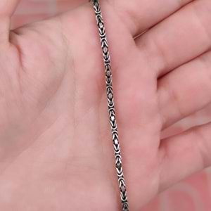 2,3 MM GÜMÜŞ KARE KRAL ZİNCİR BİLEKLİK 20 CM