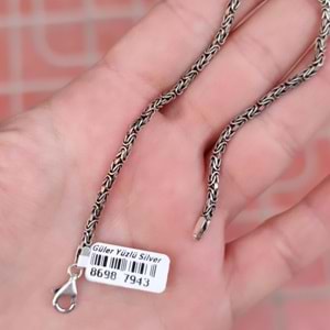 2,3 MM GÜMÜŞ KARE KRAL ZİNCİR BİLEKLİK 20 CM