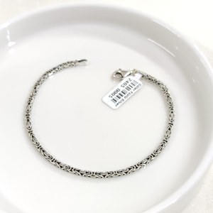 2,3 MM GÜMÜŞ KARE KRAL ZİNCİR BİLEKLİK 20 CM