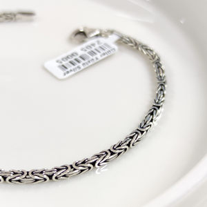 2,3 MM GÜMÜŞ KARE KRAL ZİNCİR BİLEKLİK 20 CM