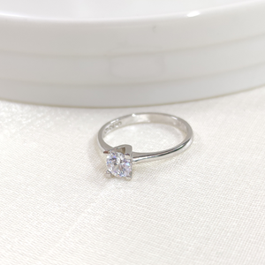 5 MM TEK TAŞ GÜMÜŞ YÜZÜK - 12