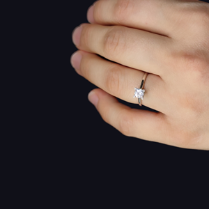 5 MM TEK TAŞ GÜMÜŞ YÜZÜK - 12