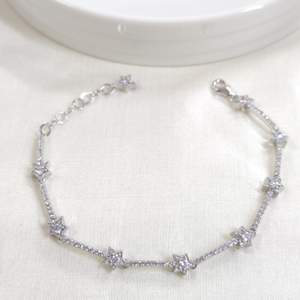 SU YOLU YILDIZ GÜMÜŞ BİLEKLİK 16+3 CM