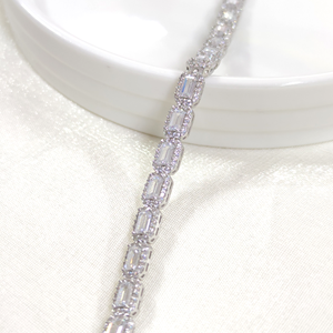 6 MM BAGET SU YOLU GÜMÜŞ BİLEKLİK 18+3 CM