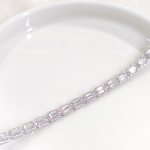 6 MM BAGET SU YOLU GÜMÜŞ BİLEKLİK 18+3 CM