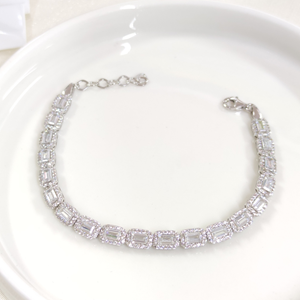 6 MM BAGET SU YOLU GÜMÜŞ BİLEKLİK 18+3 CM