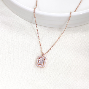 10 MM BAGET GÜMÜŞ KOLYE 40+5 CM - ROSE BAKIR