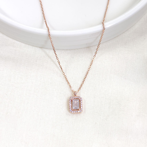 10 MM BAGET GÜMÜŞ KOLYE 40+5 CM - ROSE BAKIR