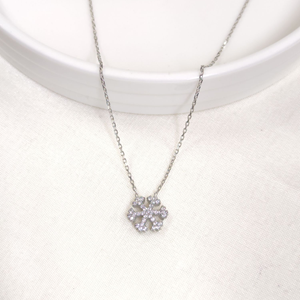 12 MM KAR TANESİ GÜMÜŞ KOLYE 45 CM - RODYUM BEYAZ