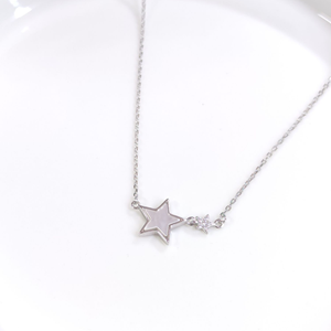 İTHAL SEDEF 12 MM YILDIZ GÜMÜŞ KOLYE