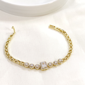 XUPING BAGET YUVARLAK TAŞLI BİLEKLİK GOLD 17+3CM