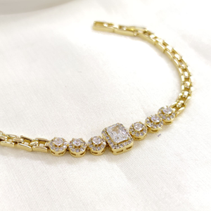 XUPING BAGET YUVARLAK TAŞLI BİLEKLİK GOLD 17+3CM