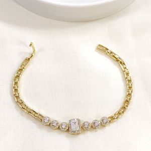 XUPING BAGET YUVARLAK TAŞLI BİLEKLİK GOLD 17+3CM