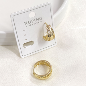 XUPING 15 MM OVAL BOMBELİ HALKA KÜPE GOLD