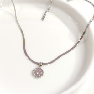 ÇELİK MİNİ PLAKA AY YILDIZ KOLYE 40+5 CM