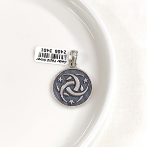 AY YILDIZ GÜMÜŞ KOLYE UCU 25MM