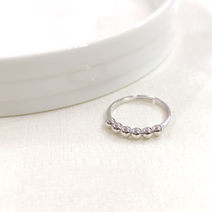 TOP TOP AYARLANABİLİR GÜMÜŞ YÜZÜK - RODYUM BEYAZ