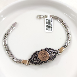 5,5 MM KRAL ZİNCİRLİ HZ SÜLEYMAN MÜHRÜ ERKEK BİLEKLİK 20 CM