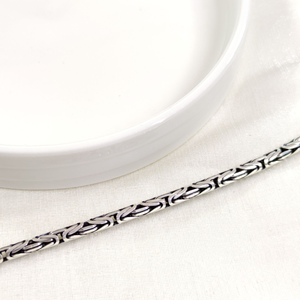 4 MM GÜMÜŞ YUVARLAK KRAL ZİNCİR BİLEKLİK 22 CM