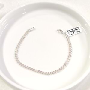 3,50 MM ERKEK ZİNCİR GURMET GÜMÜŞ BİLEKLİK 19 CM