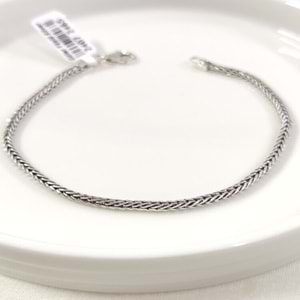 2,50 MM GÜMÜŞ TİLKİ KUYRUĞU ZİNCİR BİLEKLİK 20 CM