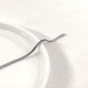 2,50 MM GÜMÜŞ TİLKİ KUYRUĞU ZİNCİR BİLEKLİK 20 CM