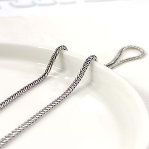 2,30 MM GÜMÜŞ TİLKİ KUYRUĞU KÜP ZİNCİR KOLYE 65 CM