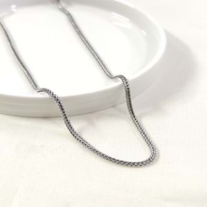 2,30 MM GÜMÜŞ TİLKİ KUYRUĞU KÜP ZİNCİR KOLYE 65 CM