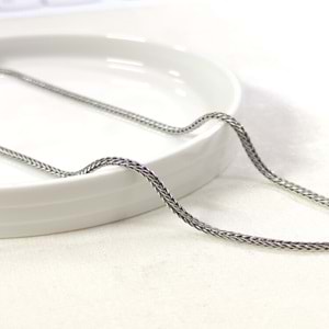 2,30 MM GÜMÜŞ TİLKİ KUYRUĞU KÜP ZİNCİR KOLYE 65 CM