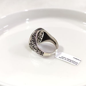 SİYAH DETAY AY YILDIZ GÜMÜŞ ERKEK YÜZÜK