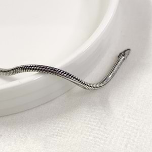 3,10 MM BORU YILAN ZİNCİR GÜMÜŞ ERKEK BİLEKLİK 19 CM
