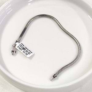 3,10 MM BORU YILAN ZİNCİR GÜMÜŞ ERKEK BİLEKLİK 19 CM