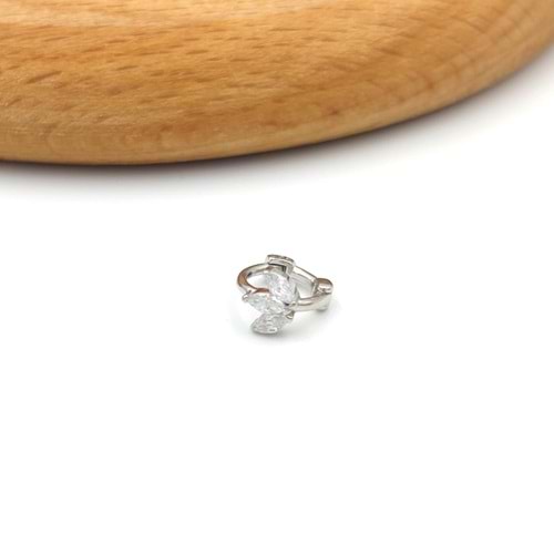 ÜÇ YAPRAK LOTUS HALKA GÜMÜŞ TRAGUS PIERCING