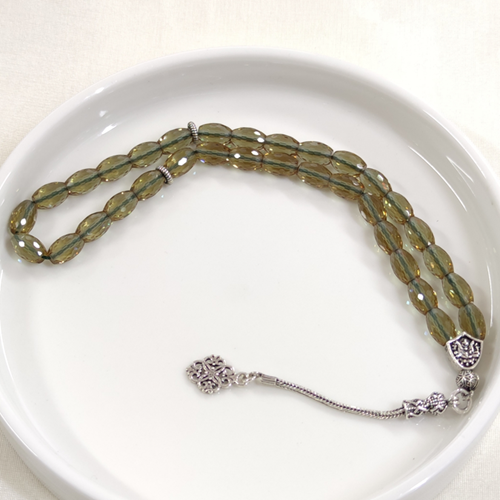 SULTANİT TAŞLI GÜMÜŞ AY YILDIZ UÇLU TESBİH