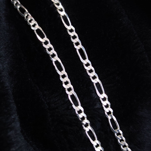 6 MM FIGARO GÜMÜŞ ERKEK ZİNCİR KOLYE 60 CM