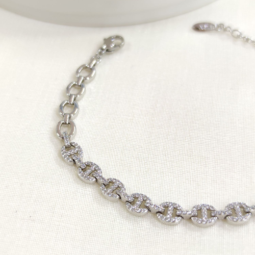 XUPING 5 MM TAŞLI GEMİCİ BİLEKLİK BEYAZ 17+3 CM