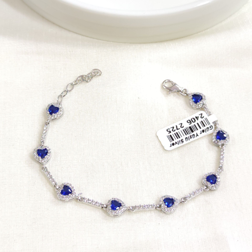 MAVİ KALP GÜMÜŞ BİLEKLİK