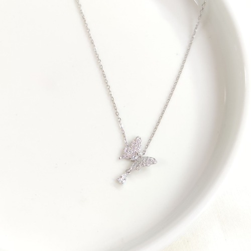 İTHAL 10 MM SALLANTILI KELEBEK GÜMÜŞ KOLYE