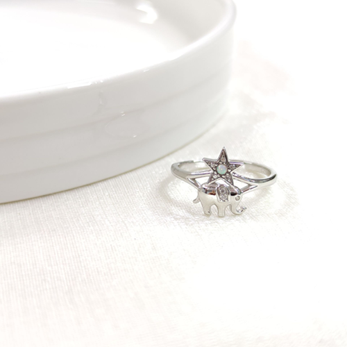 FİL OPAL YILDIZ AYARLANABİLİR GÜMÜŞ YÜZÜK