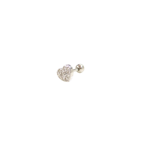 TAŞLI KALP GÜMÜŞ TRAGUS PIERCING