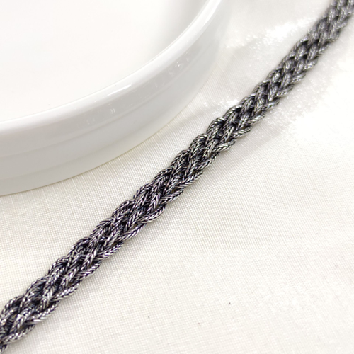 7 MM ÖRGÜ MODEL OKSİTLİ ERKEK BİLEKLİK 20 CM