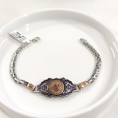 5,5 MM KRAL ZİNCİRLİ TUĞRA ERKEK BİLEKLİK 20 CM