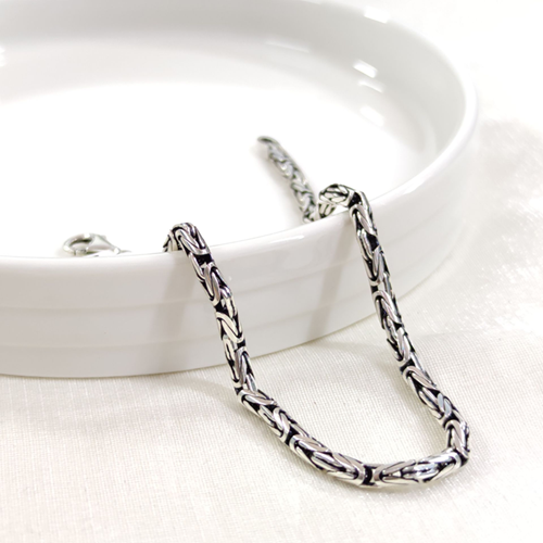 4 MM GÜMÜŞ YUVARLAK KRAL ZİNCİR BİLEKLİK 22 CM