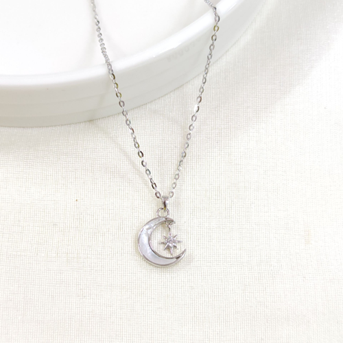 İTHAL SEDEF AY YILDIZ GÜMÜŞ KOLYE