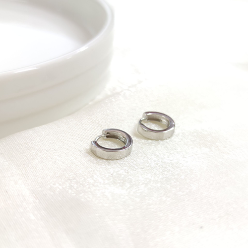 İTHAL 8 MM DESENLİ GÜMÜŞ HALKA KÜPE