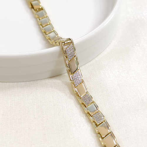 XUPING TAŞ DETAYLI BİLEKLİK GOLD 17+2 CM