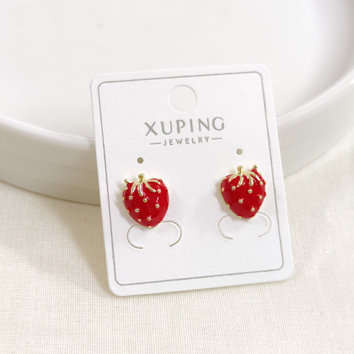 XUPING 10 MM MİNELİ ÇİLEK ÇİVİ KÜPE GOLD