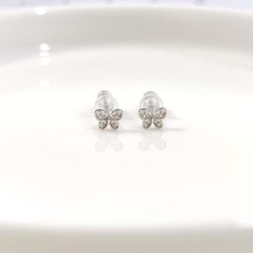 İTHAL 6 MM KELEBEK GÜMÜŞ ÇİVİ KÜPE