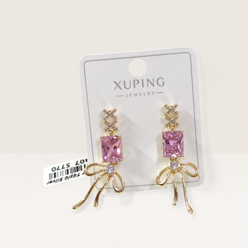 XUPING PEMBE BAGET FİYONK KÜPE GOLD